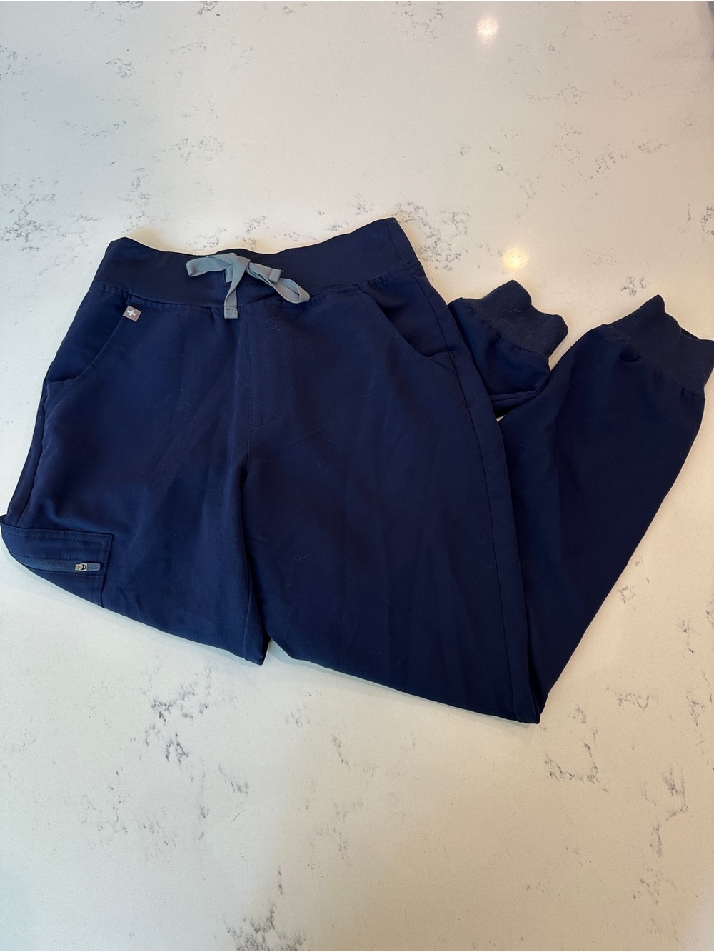 Figs Navy High Waisted Zamora Jogger Scrub Pants size Small Petite